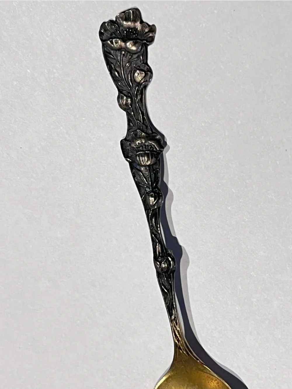 Antique Radisson Wisconsin Souvenir Spoon Floral Silverplate Grand Silver Co